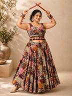 Dotted Ajrak Chania Choli