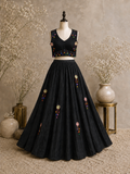 Suraj Duba hai Yaroo-Black Mirror & Cowrie Work Chaniya Choli