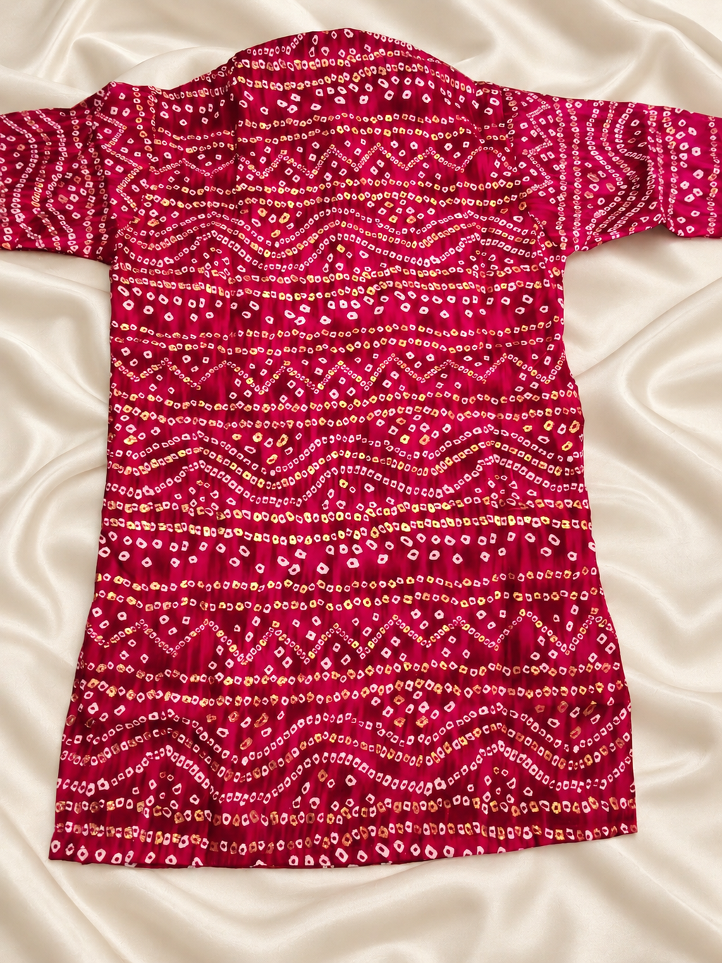 Chota Baadshah –  Pink Bandhani Print Kurta for Boys