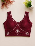 Maroon Mirror Work Chaniya Choli