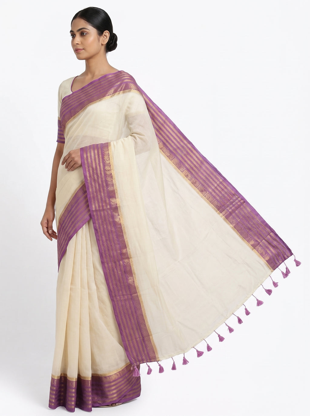 Onam Mul  Cotton Nakul Border Saree