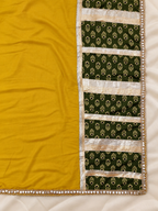 Mehendi Hai Rachne Wali – Teal &amp; Mustard Ajrakh Print Wedding Ghagra