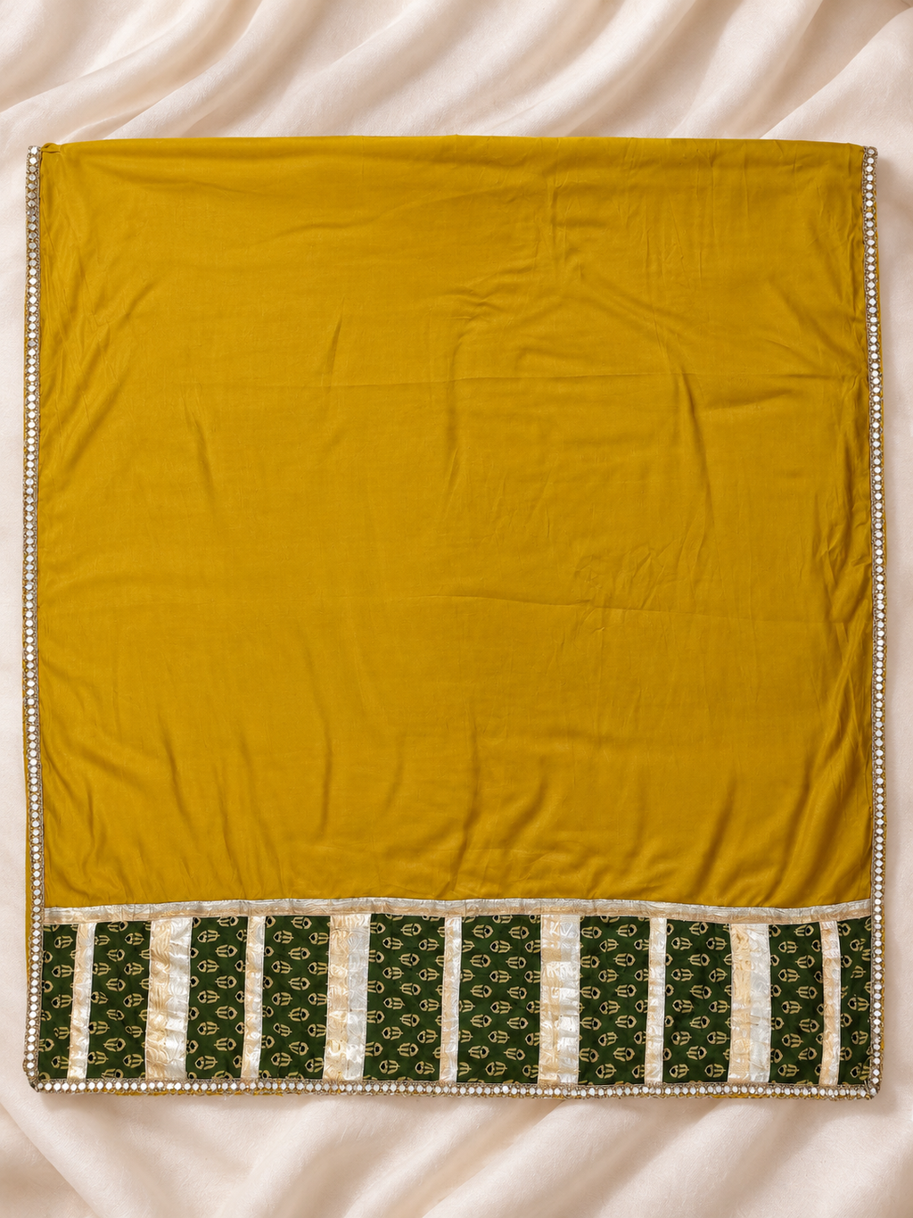 Mehendi Hai Rachne Wali – Teal &amp; Mustard Ajrakh Print Wedding Ghagra
