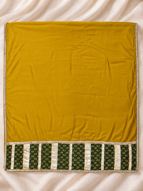 Mehendi Hai Rachne Wali – Teal &amp; Mustard Ajrakh Print Wedding Ghagra
