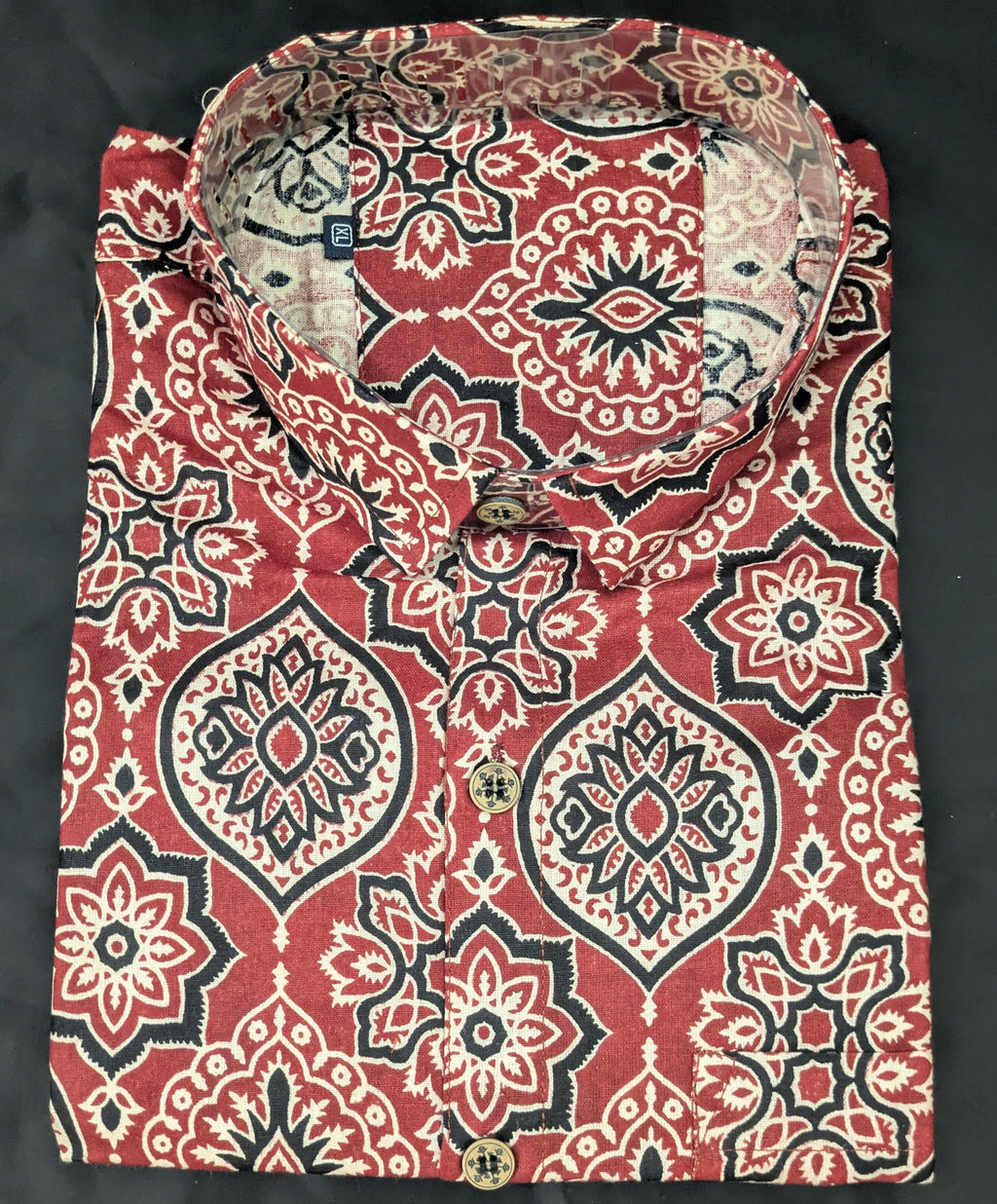 Rust Ajrakh Medallion Print Shirt