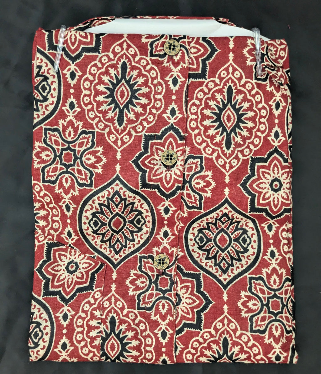 Rust Ajrakh Medallion Print Shirt
