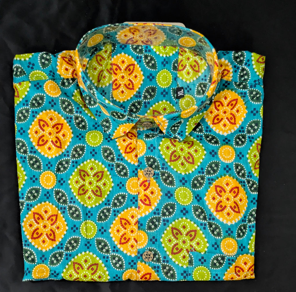 Rangilo Re Mor Turquoise Festive Shirt