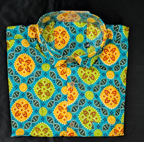 Rangilo Re Mor Turquoise Festive Shirt