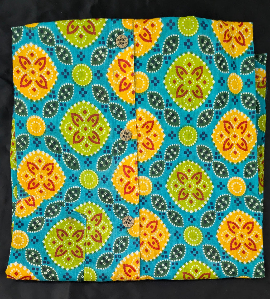 Rangilo Re Mor Turquoise Festive Shirt