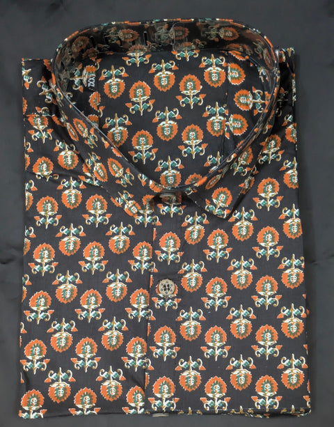 Charcol Rust Floral Shirt