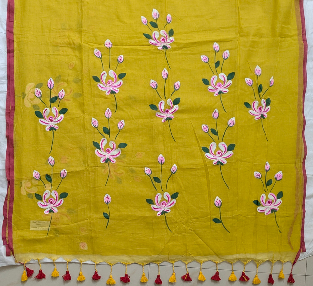 Sonali Floral Hand Painted Saree