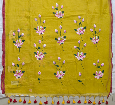 Sonali Floral Hand Painted Saree
