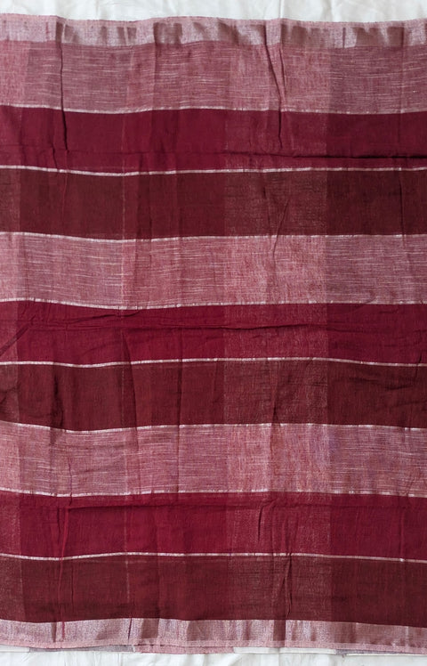 Linen Cotton Checks Saree