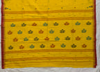 Jamdani Cotton Yellow and Red Saree