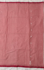 Jamdani Cotton Red and White Saree