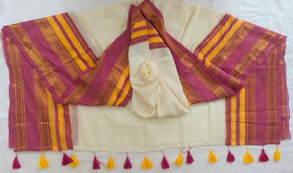 Onam Special Mul  Cotton Nakul Border Saree