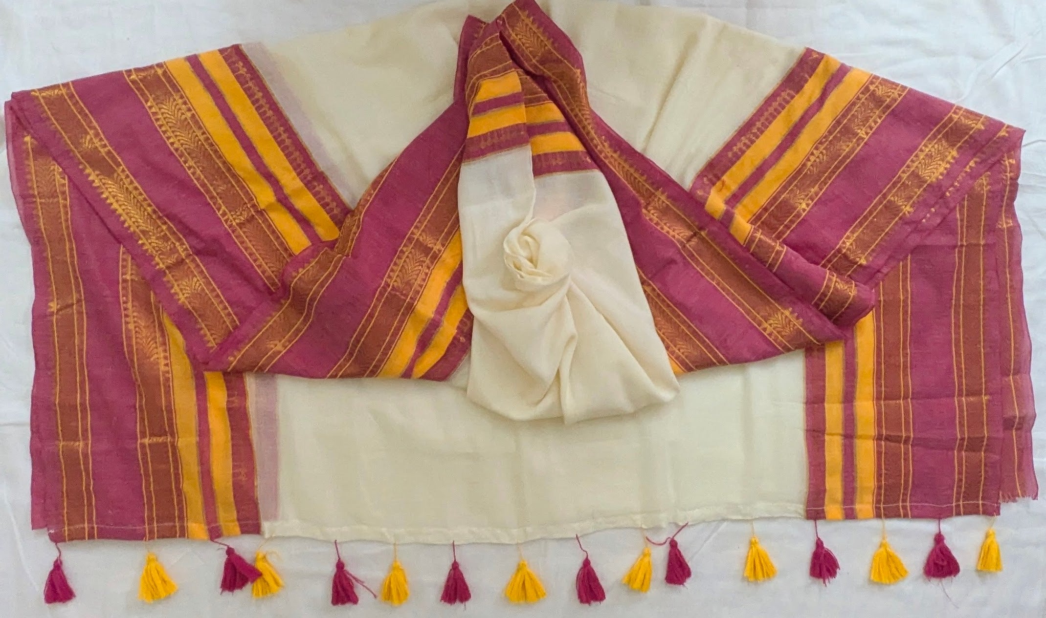 Onam Special Mul  Cotton Nakul Border Saree