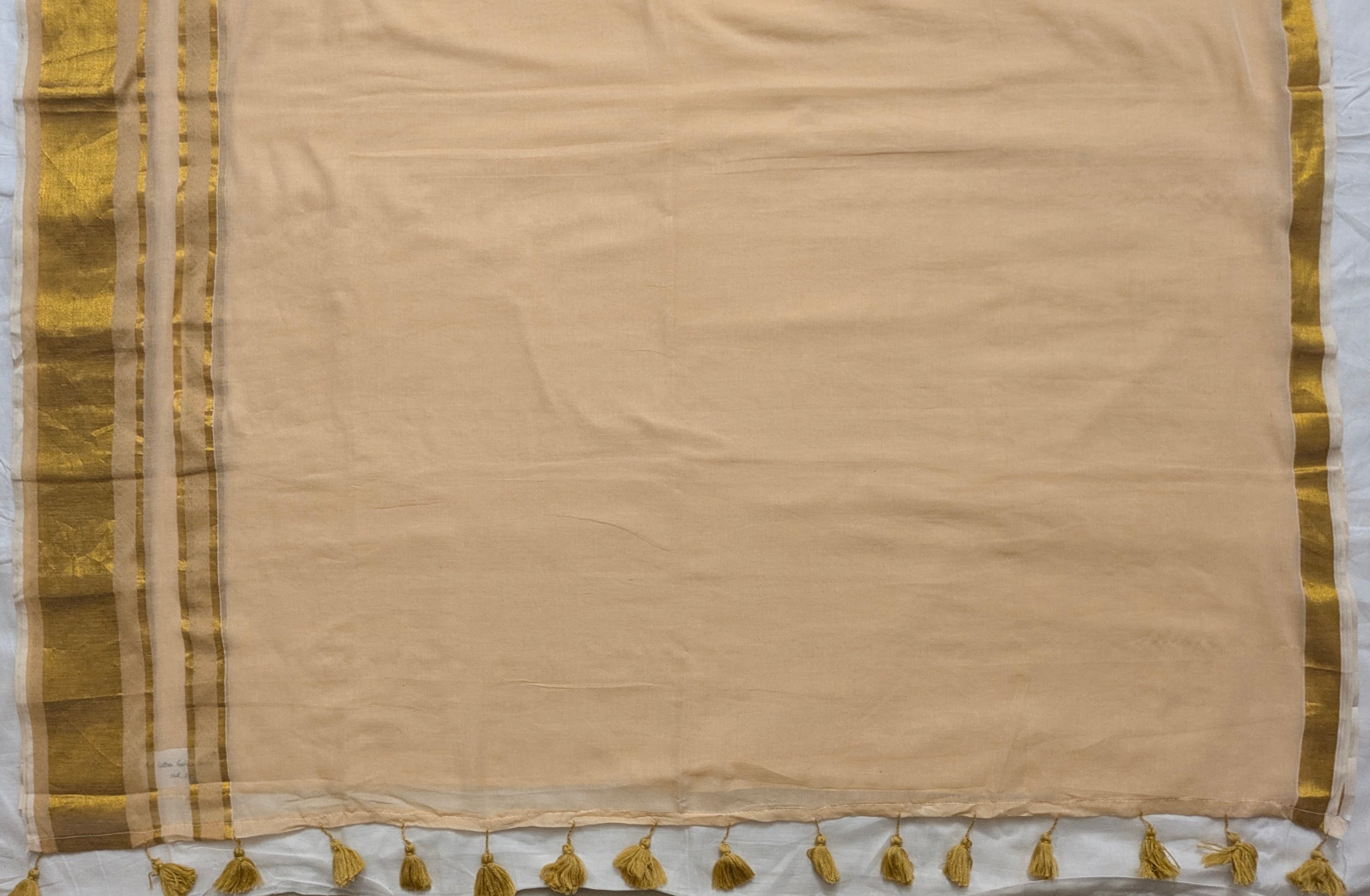 Onam Mul Cotton Golden Border Colour Saree