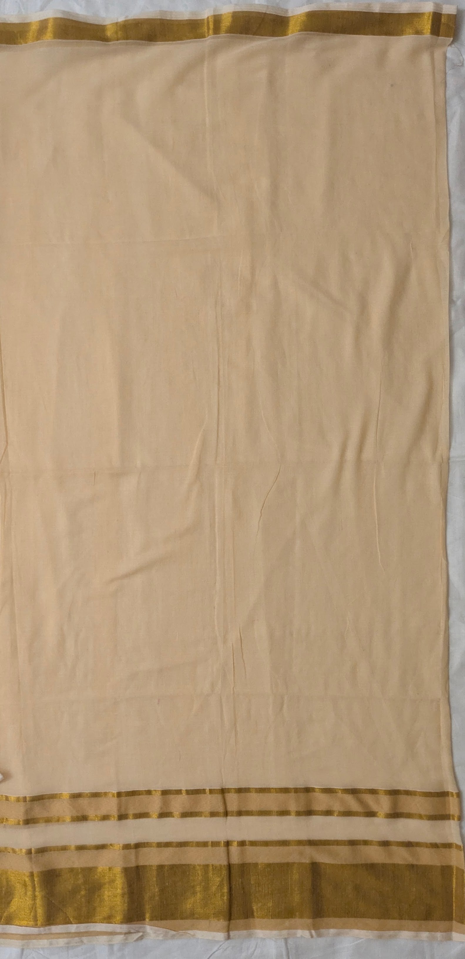 Onam Mul Cotton Golden Border Colour Saree
