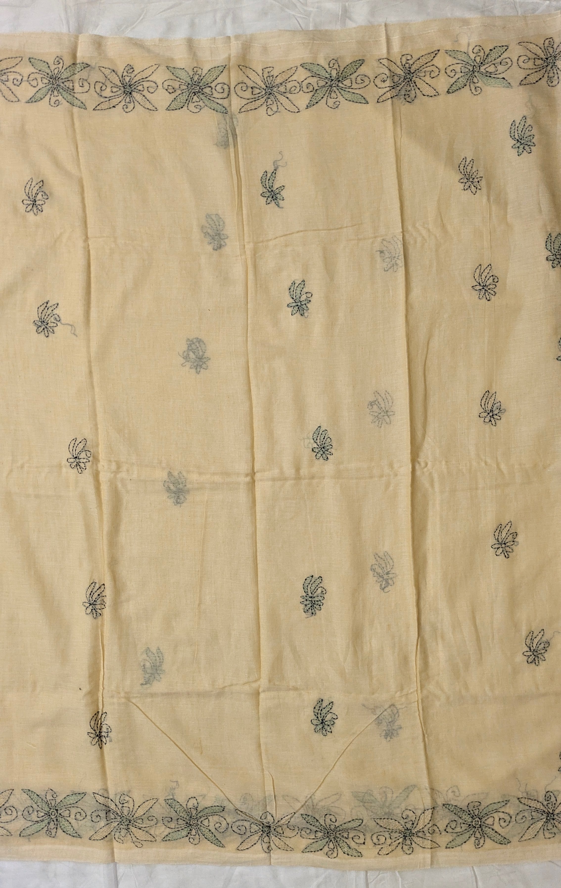Mul Cotton Katha Embroidery Saree
