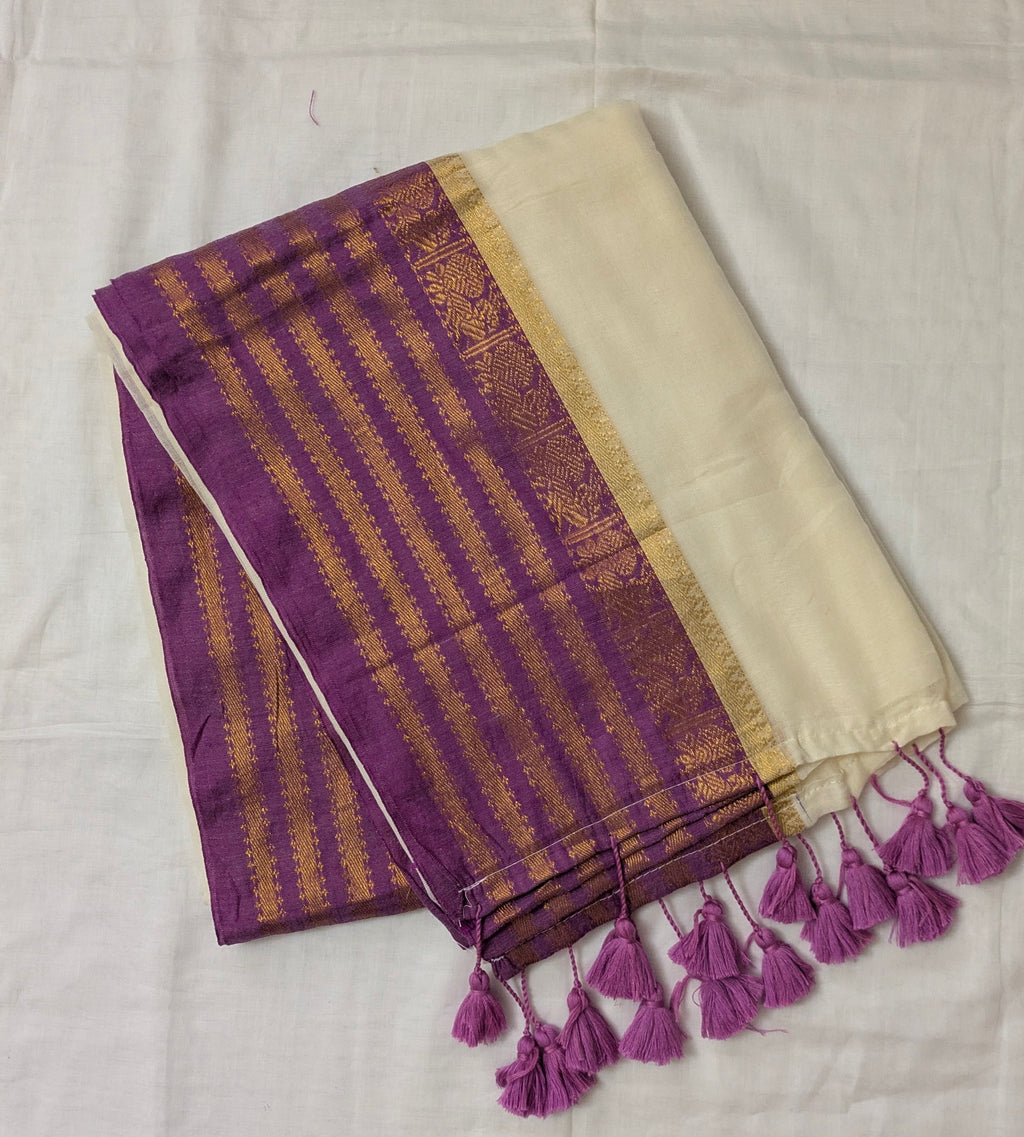 Onam Mul  Cotton Nakul Border Saree