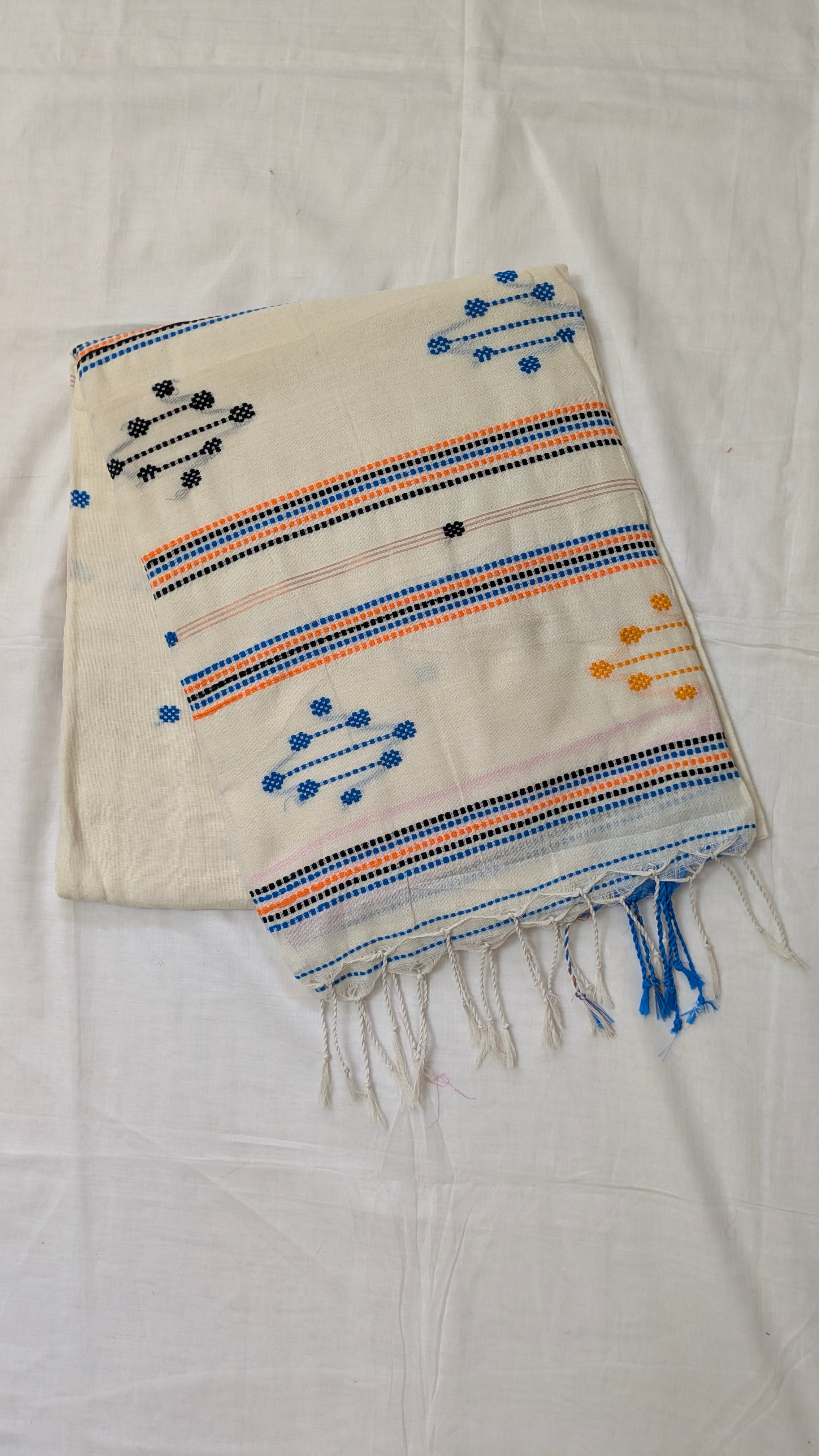 Cotton Jamdani  Blue Saree