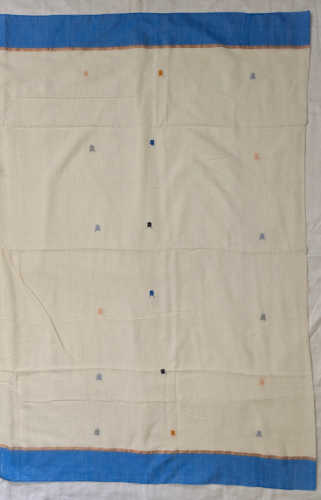 Cotton Jamdani  Blue Saree