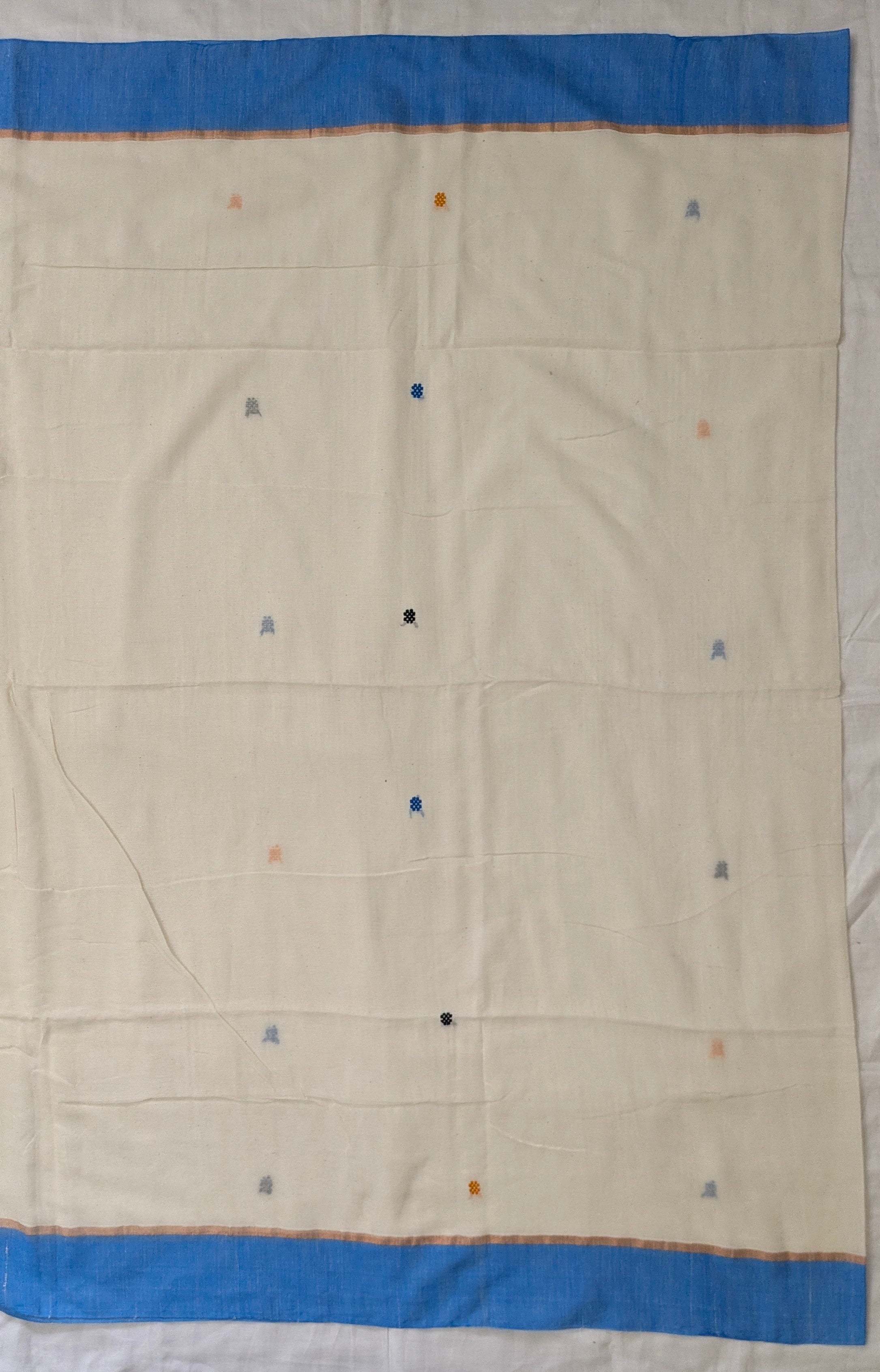 Cotton Jamdani  Blue Saree