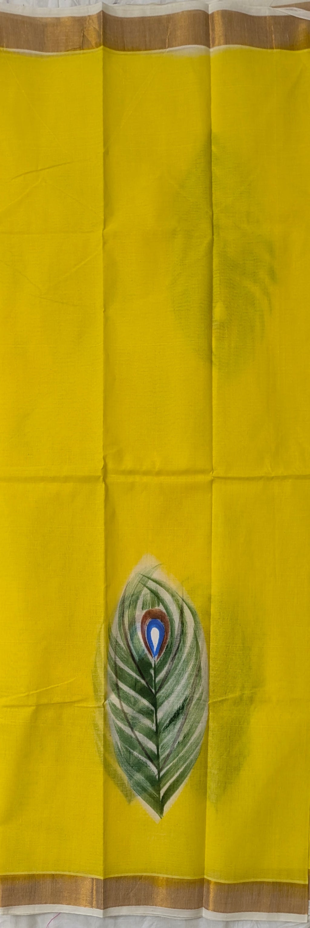Onam Special Kerela Cotton Hand Painted Saree