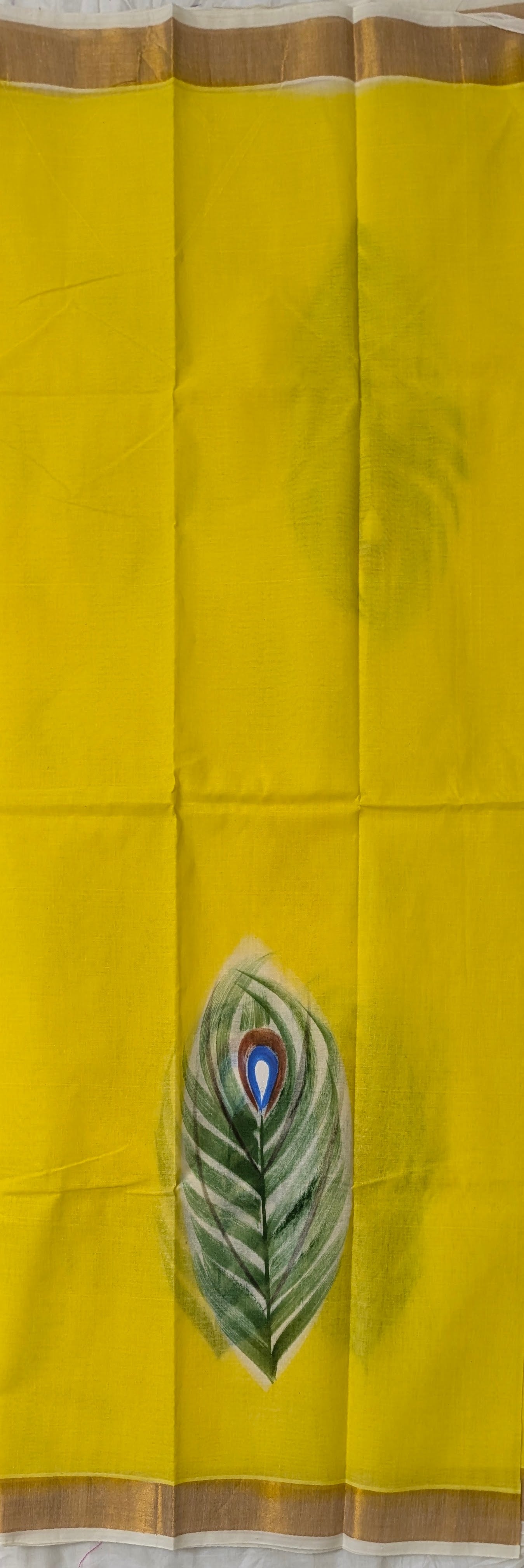 Onam Special Kerela Cotton Hand Painted Saree