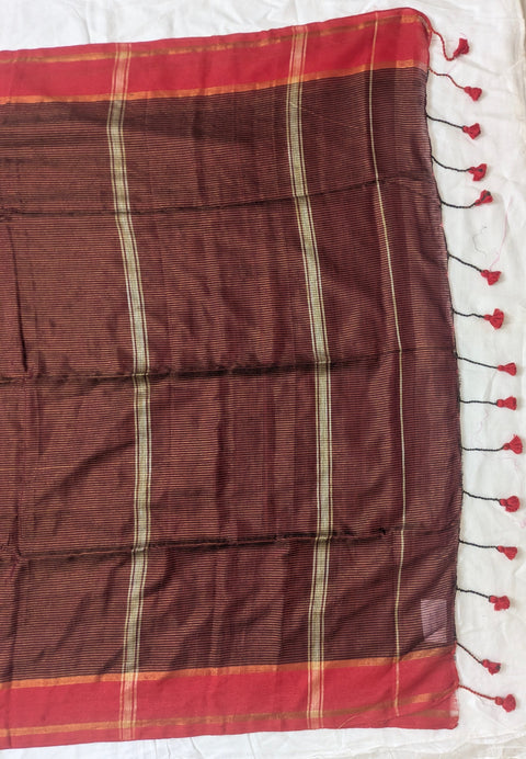 Khadi Striped Cotton  Saree