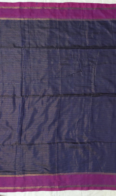 Khadi Striped Blue Saree