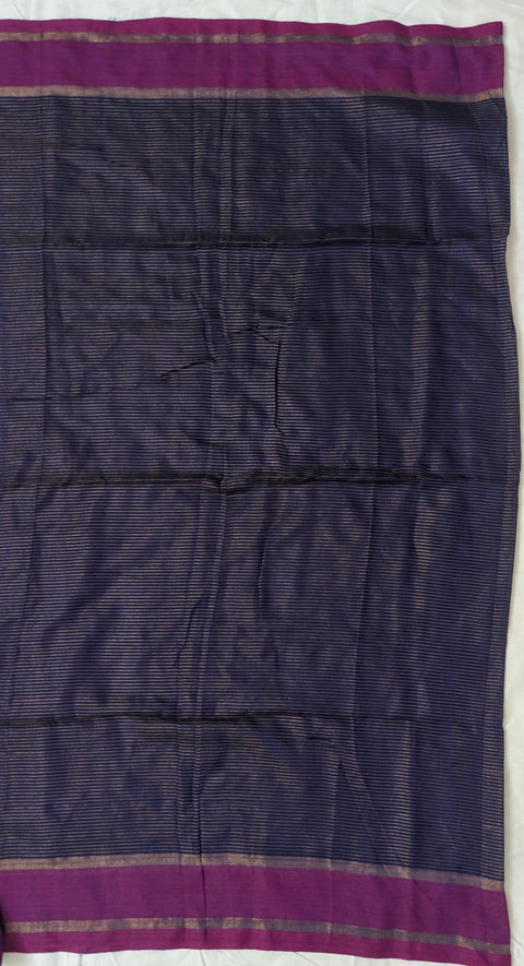 Khadi Striped Blue Saree