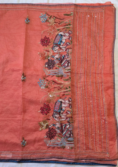 Sinduri Gajraj Bullion Saree