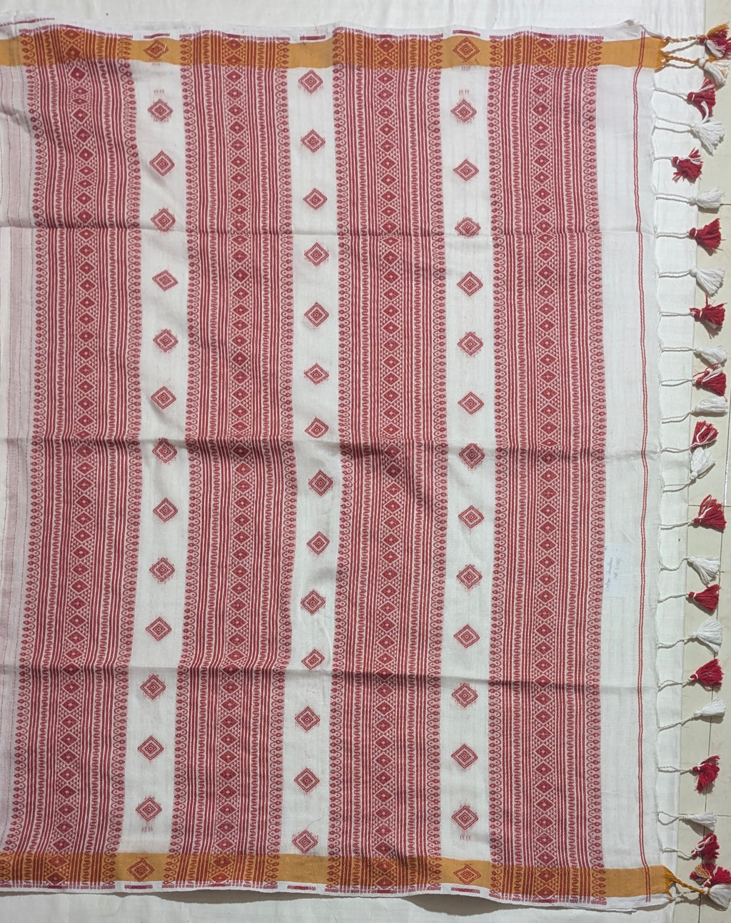 Cotton Jamdhani Tassel Saree