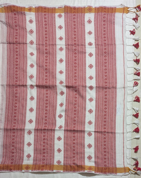 Cotton Jamdhani Tassel Saree