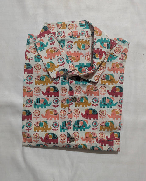 Folk Elephant Print Shirt