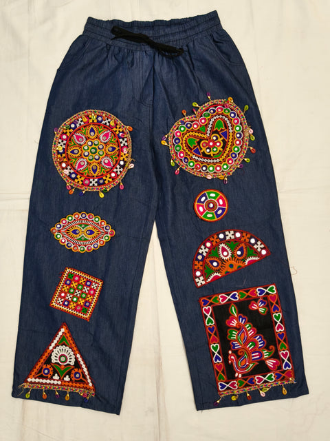 Handcrafted Kutchi-Style Patchwork Denim