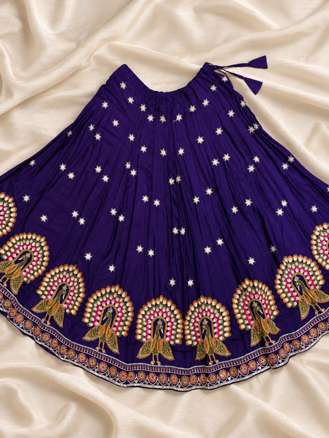 Morni Banke – Royal Blue Peacock Work Wedding Lehenga Choli with Dupatta