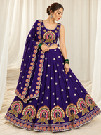 Morni Banke – Royal Blue Peacock Work Wedding Lehenga Choli with Dupatta