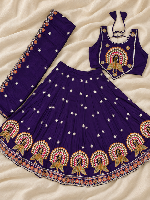 Morni Banke – Royal Blue Peacock Work Wedding Lehenga Choli with Dupatta