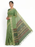 Muga Cotton Green Saree