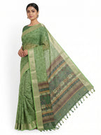 Muga Cotton Green Saree