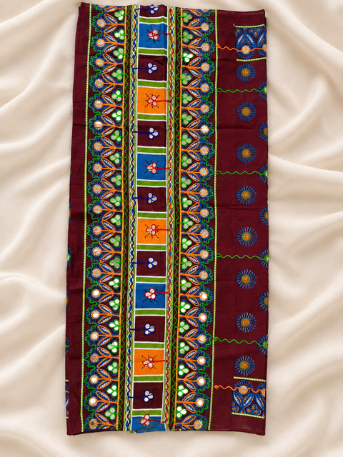 Traditional Gamthi Mirror Work Chaniya Choli with Dupatta – Multicolour Navratri Lehenga Set