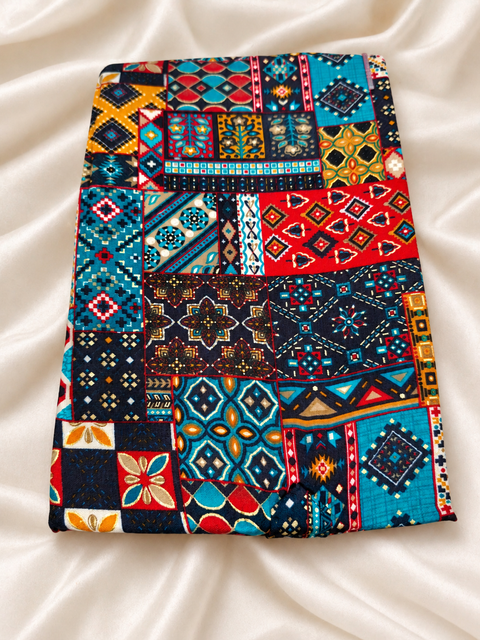 Rang De Basanti – Multicolour Patchwork Print Men's Kurta