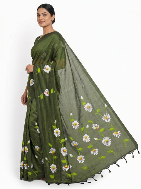 Khadi Hand Printed saree