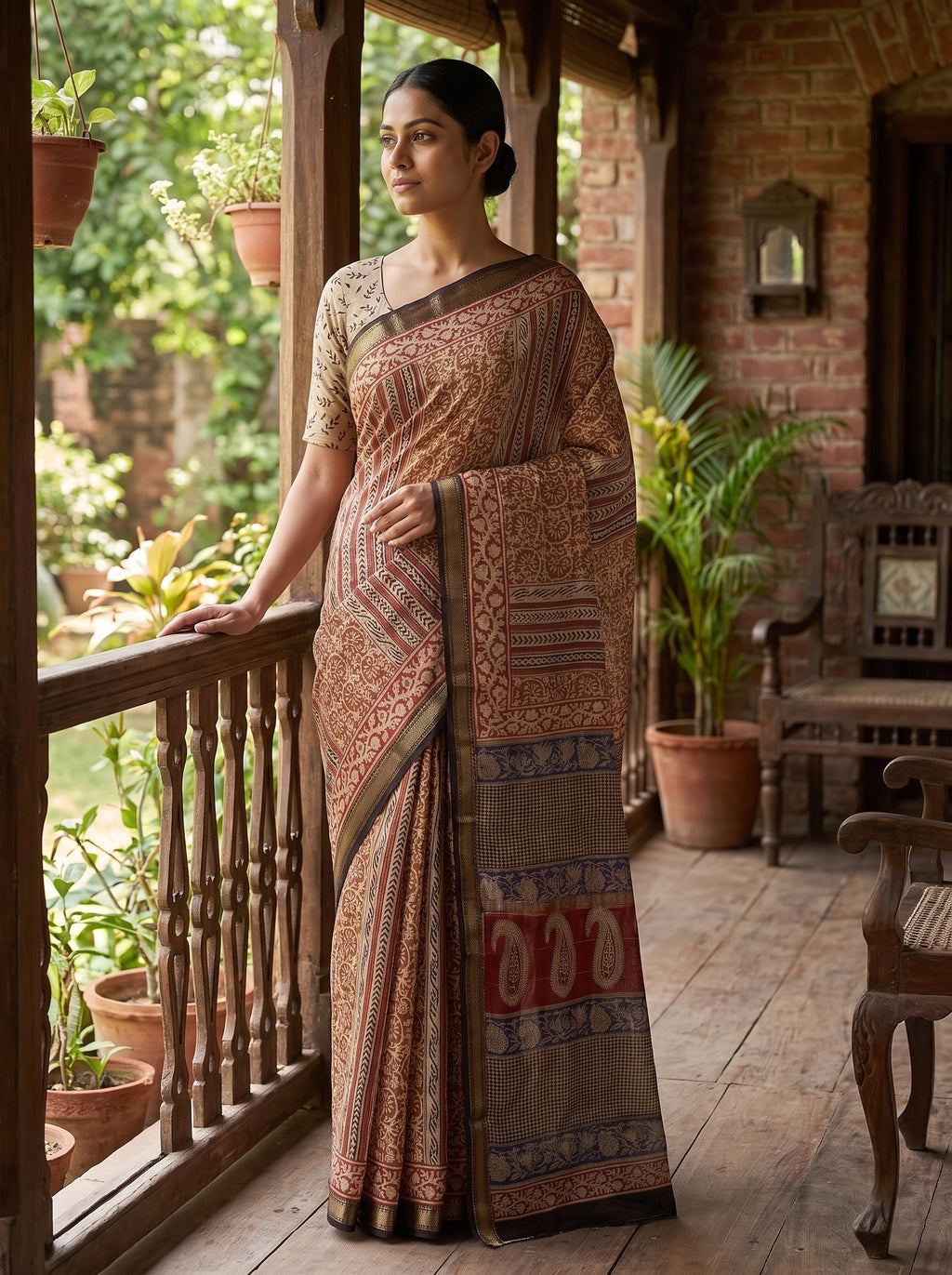 Maheshwari Cotton Saree