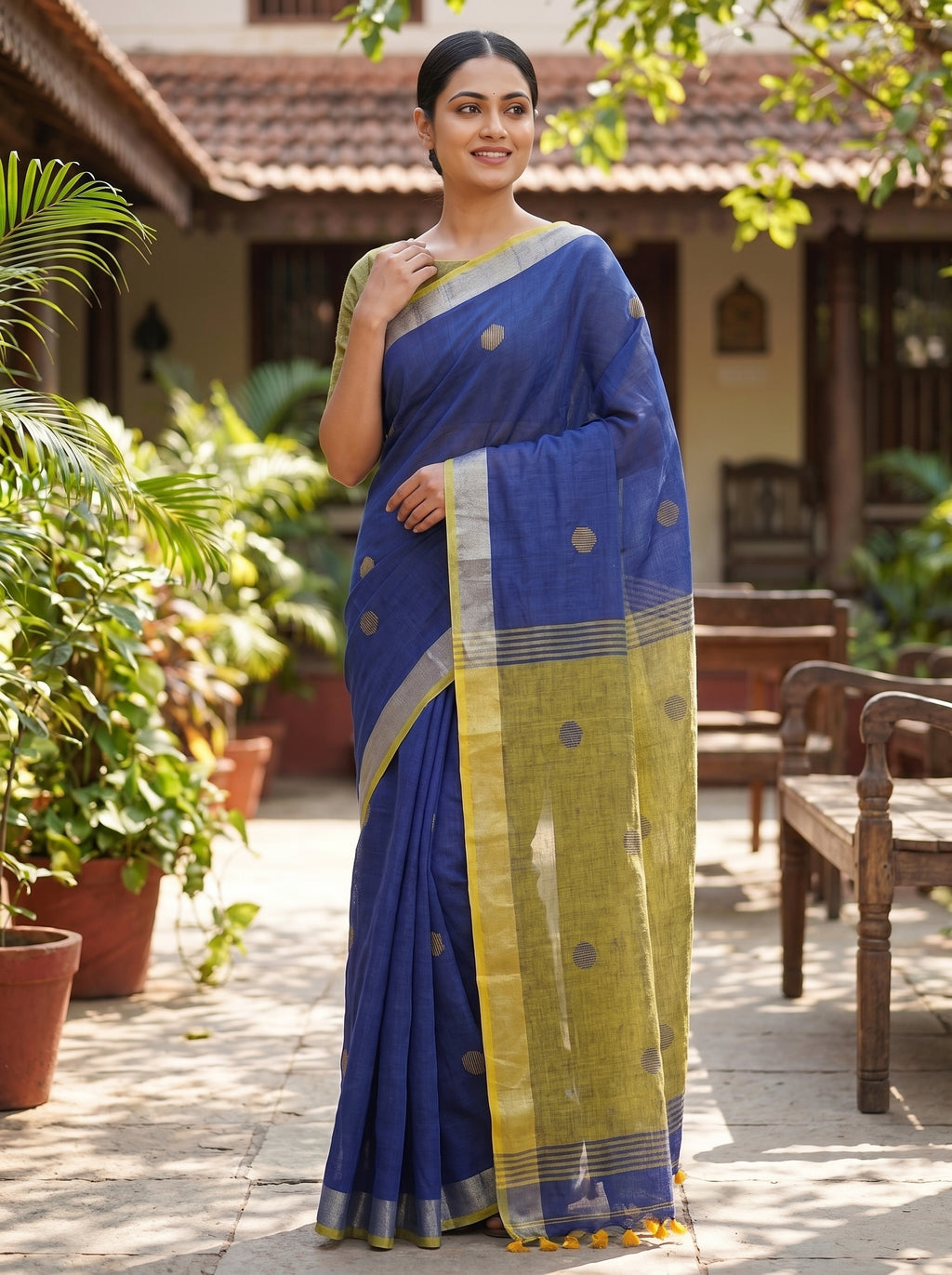 Khadi Linen Saree