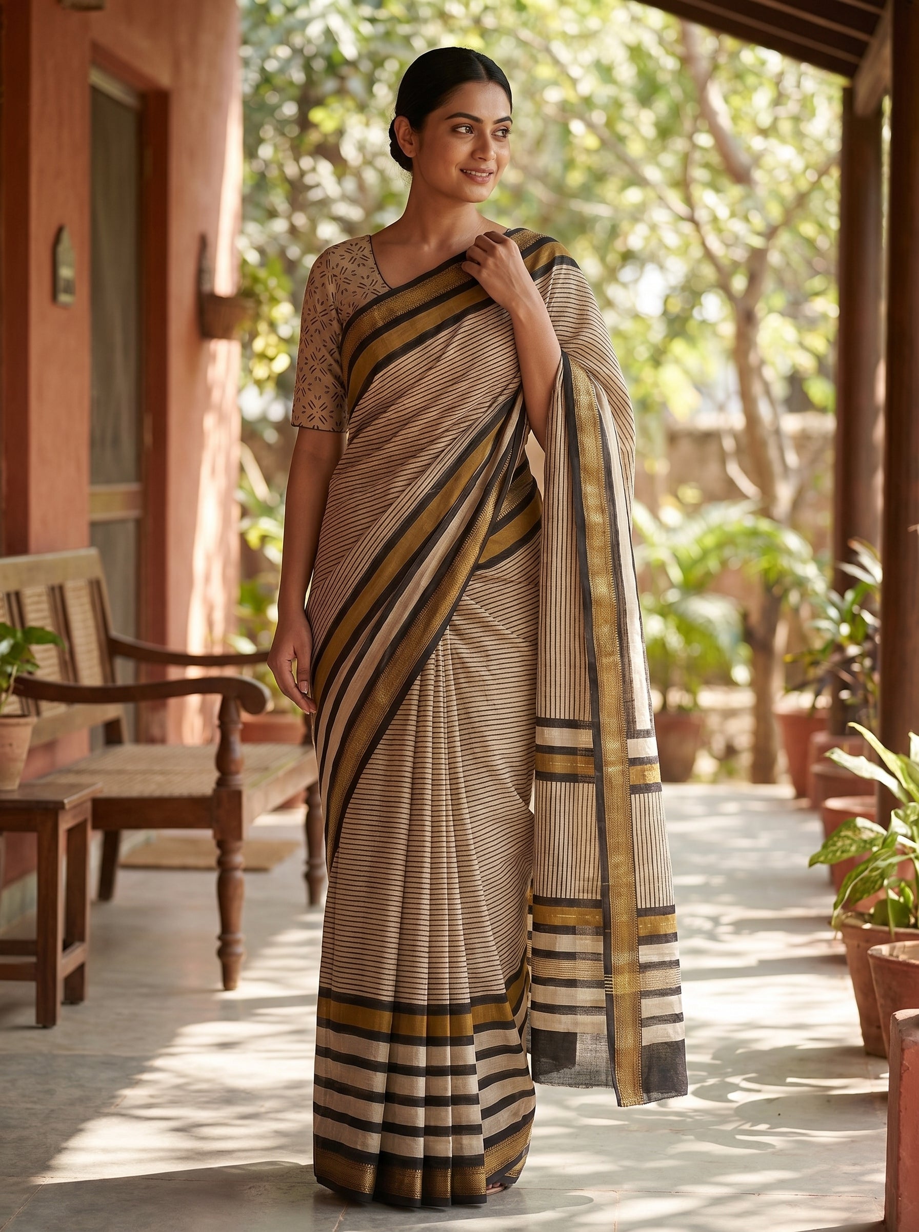 Maheshwari Cotton Saree