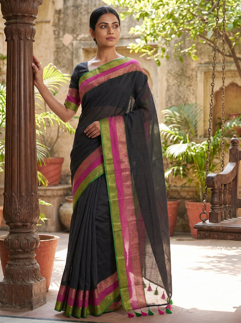 Manwa Laage Mul Cotton Kanji Nakshai Saree